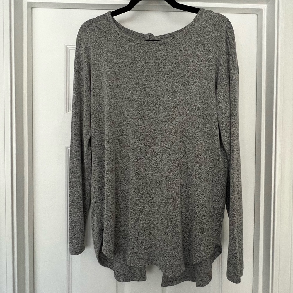 Gray Long Sleeve Top